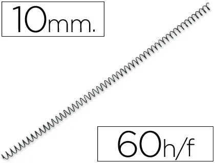 Espiral Metalico Yosan Preto Passo 64 5:1 10mm Calibre 1,00mm
