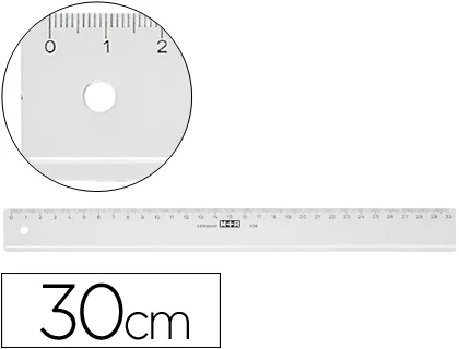 Regua M+r 30 cm Plástico Transparente