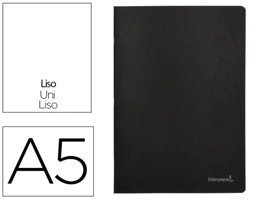 Caderno Agrafado Capa Preta Din A5 80 F Liso 60gr