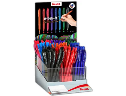Canetas Expositor Pentel Bx417 com 9 Duzias 24 X Azul 12 X Preto Vermelho Verde Azul Ceu Laranja Rosa e Violeta