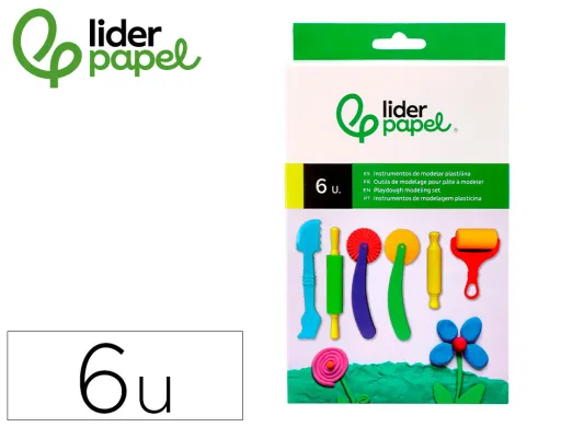 Instrumentos de Modelar Liderpapel para Plastilina Caixa de 6 Peças Sortidas