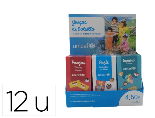 Jogo Educativo de Bolso Unicef Expositor de 12 Unidades Sortidas