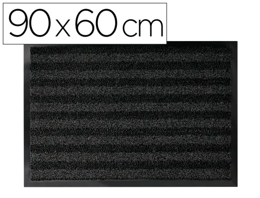 Tapete de Chao q-Connect Premium para Interiores Antideslizante Fibra Polipropileno e Feltro Cinza 90x60 cm