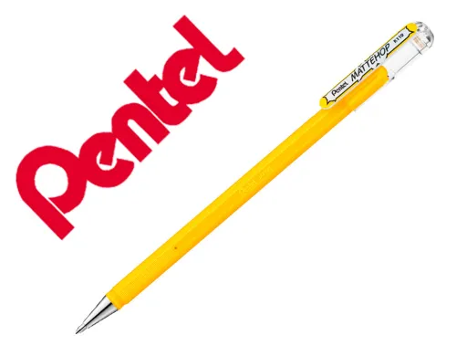 Roller Gel Pentel K110 Mattehop Cor Amarelo Ponta de 1 mm