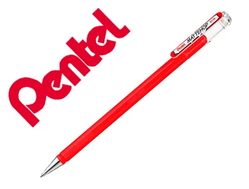 Roller Gel Pentel K110 Mattehop Cor Vermelho Ponta de 1 mm