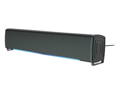 Barra de Som q-Connect para pc com Iluminação Led Cor Preta