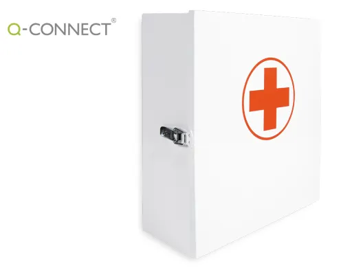 Caixa de Primeiros Socorros Q-Connect Metálica 4 Compartimentos Vazio 330x360x120 mm