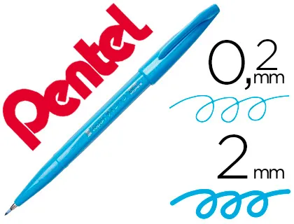 Caneta Pincel Pentel Touch para Caligrafia Cor Azul Ceu