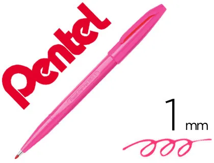 Caneta Pentel com Ponta de Fibra Sign Pem na Cor Rosa