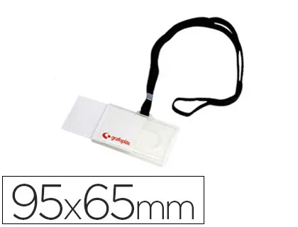 Identificador com Cordão Planopreto Grafoplas 65x95 mm com Abertura Lateral