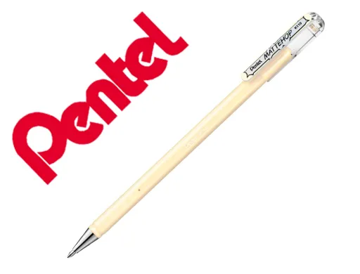 Roller Gel Pentel K110 Mattehop Cor Branco Marfim Ponta de 1 mm