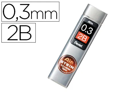 Minas Pentel Ain Stein 0.3 2b Estojo com 15 Minas