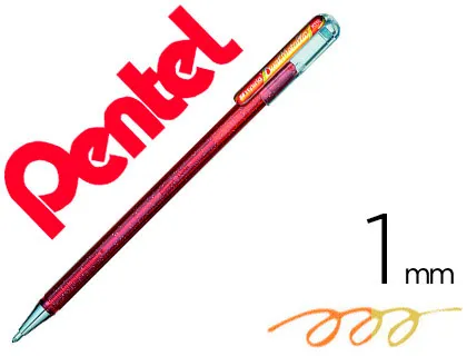 Caneta Roller Pentel K110 Dual Metallic Cor Laranja e Amarelo Metálico