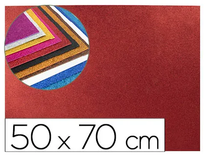 Goma Eva com Purpurina 50x70cm 60gr Espessura 2mm Vermelho