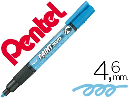 Marcador Pentel Mmp20 Paint Vidro e Plastico Azul Ceu
