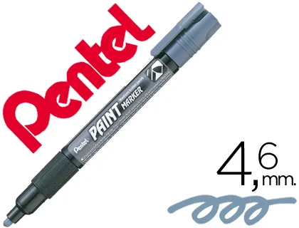 Marcador Pentel Mmp20 Paint Vidro e Plastico Cinza