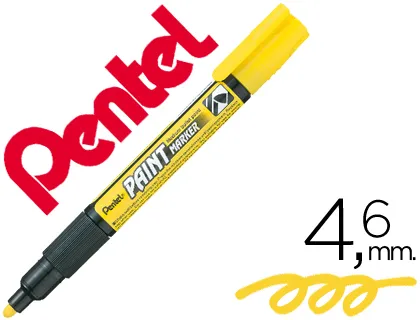 Marcador Pentel Mmp20 Paint Vidro e Plastico Amarelo