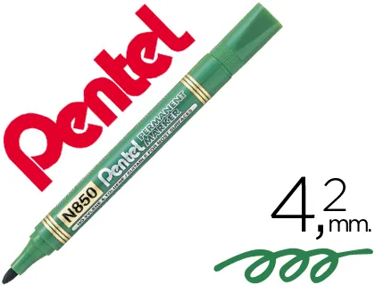 Marcador Pentel N850 Permanente Ponta Redonda Verde