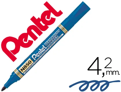 Marcador Pentel N850 Permanente Ponta Redonda Azul