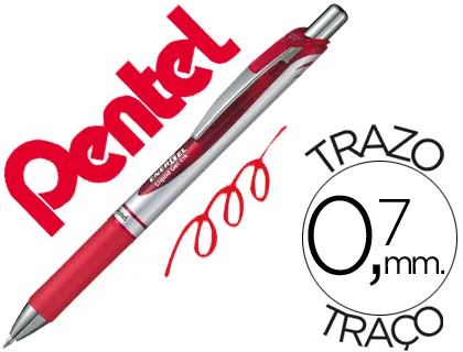Roller Pentel Bl77 0,7 mm Energel Rectractil Vermelho