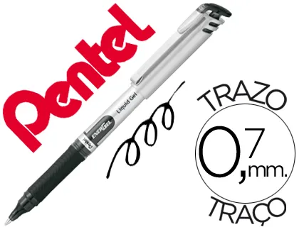 Roller Pentel Bl17 Energel Ponta Metal Preto