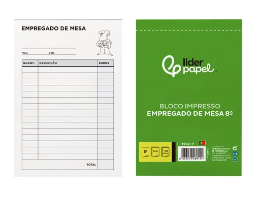 Bloco Empregado de Mesa Duplicado 105x155 mm