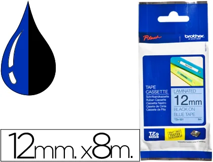 Fita Brother tz-531 Laminada Azul-Preto12mm x 8m