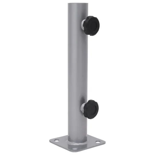 Base de Guarda-Sol para Poste de Ø32/34/38 mm Aço Prateado