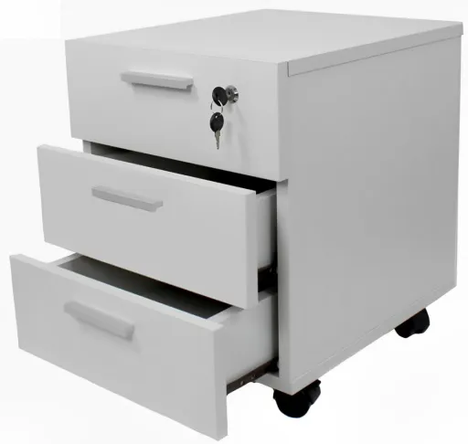 Bloco de Gavetas 380x470x535 mm 3 Gavetas Melamina Branca - Riva