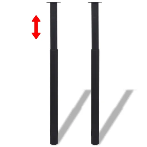 2 Pernas de Mesa Telescópicas, Preto 710 mm-1100 mm