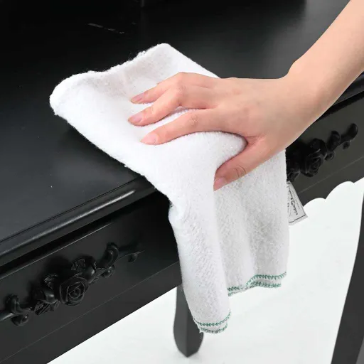 Panos de Limpeza   50x60 cm Branco com Riscas Verdes (10 pcs)