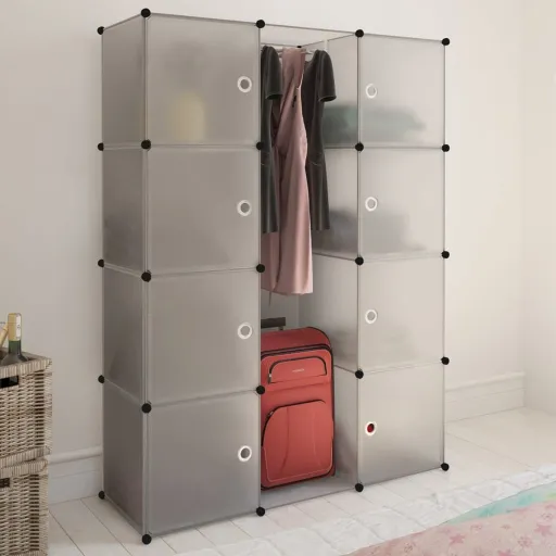 Armário Plástico Modular 9 Gavetas 109x36,5x143 cm Branco