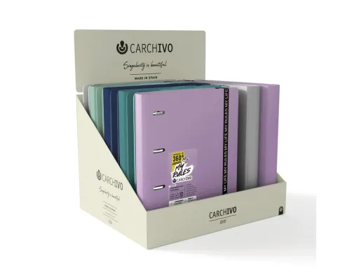 Capa Carchivo 360 my Rules 4 Argolas 20 mm pp Foam a4 com Elástico Expositor 10 Unidades Cores Sortidas
