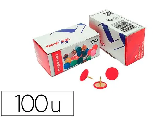 Pioneses Vermelho 9,5 mm 100 Unidades 