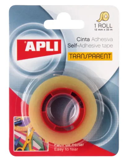 Fita Cola Transparente em Blister 12mm x 33m – Apli