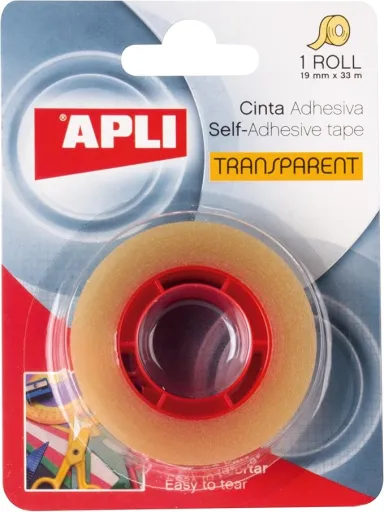Fita Cola Transparente em Blister 19mm x 33m – Apli