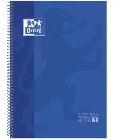 Caderno Espiral A4+ Capa Extradura Quadriculado Azul – Oxford