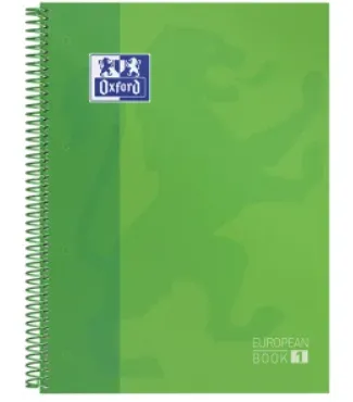 Caderno Espiral A4+ Capa Extradura Quadriculado 90g Verde – Oxford
