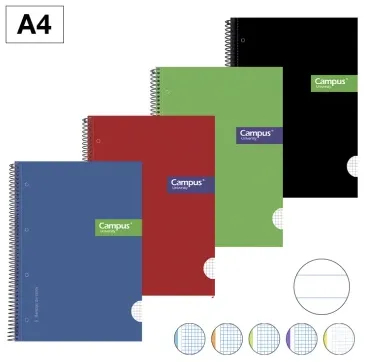 Caderno A4 160 Folhas Capa Dura Pautado 70g – Campus 