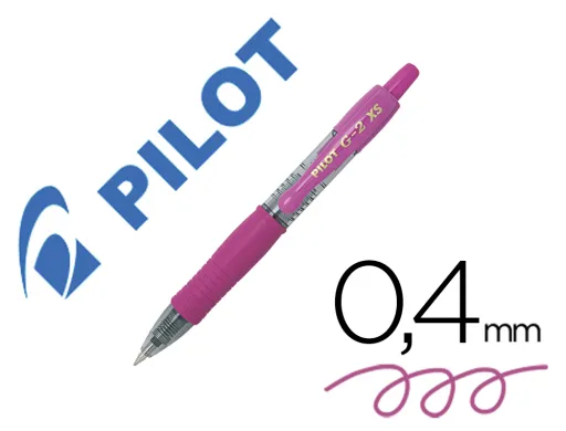 Esferográfica Pilot g-2 Rosa Tinta Gel Retrátil Pega de Borracha