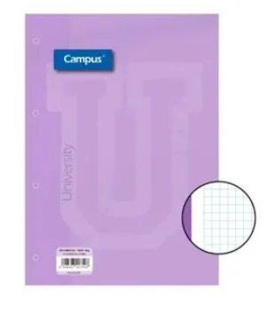 Recargas de Folhas A4 100 Fls 90GR Quadricula 5mm Lilás – Campus
