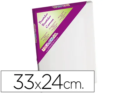 Tela de Pintura Liderpapel 4f Tecido Agrafado Traseiro Algodão 100% Moldura Pawlonia 1,8x3,8 cm Bordas Madeira 33x24 cm