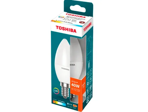 Lampada Led Toshiba Essential C37 E14 4.7w Luz Quente 2700k