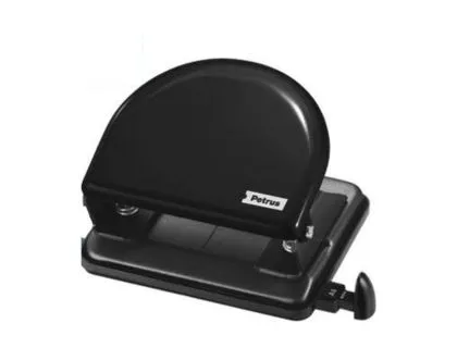 Furador Petrus 52 Metalico Capacidade 20 Folhas Preto