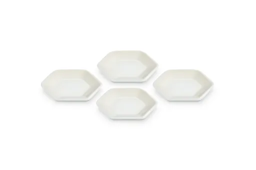 LE CREUSET - Set 4 Pratos 9,5cm Hexagon, Merengue 69259957160030