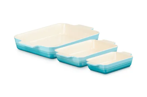 LE CREUSET - Set Bandeja Rect. Classic Caribe 19/26/32cm 91035700490000